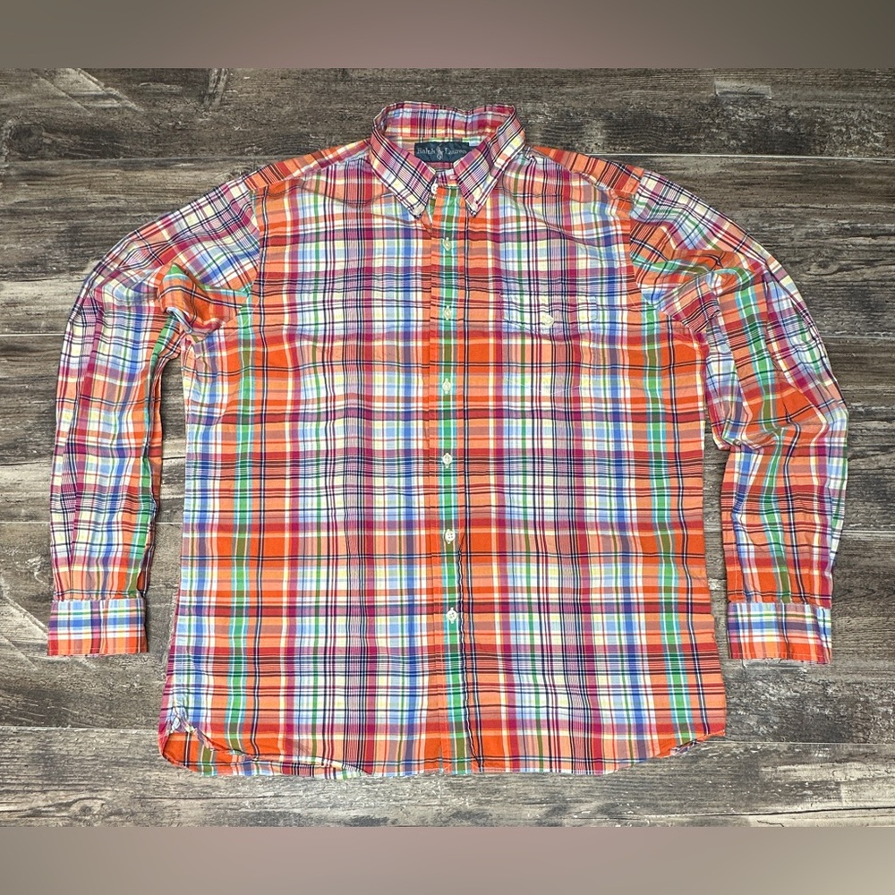 Polo Ralph Lauren Shirt - Plaid Button Down Shirt - Men’s Large - Madras - GUC